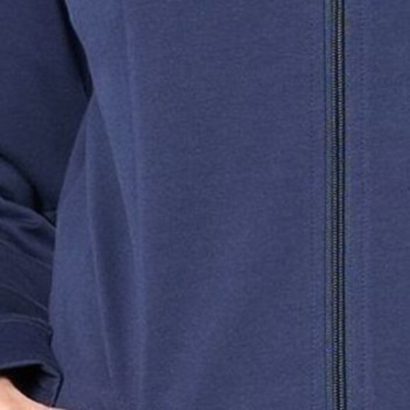 Denim & Co. Women's Plus Sz Jacket 3X Regular EasyWear French Terry Blue A678262 - Picture 2 of 4